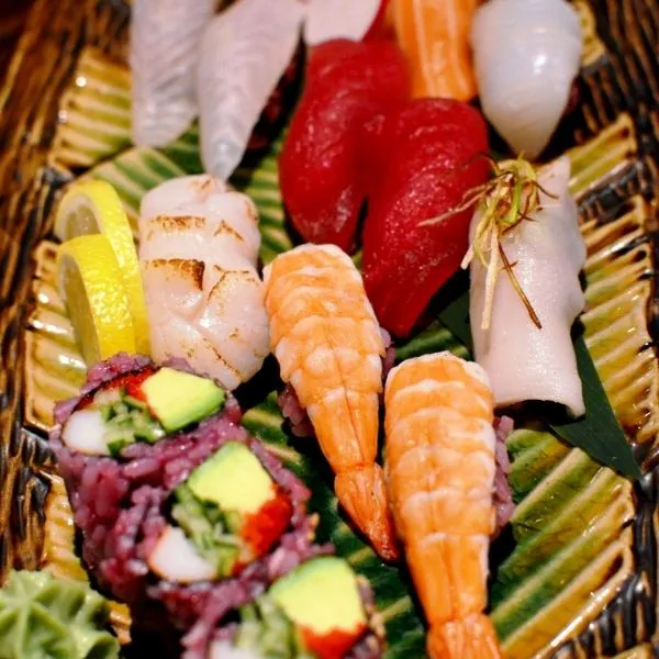 Assorted sushi platter with nigiri and colorful rolls at Hibachi Catering 4 U, a Chinese restaurant in Anselmo